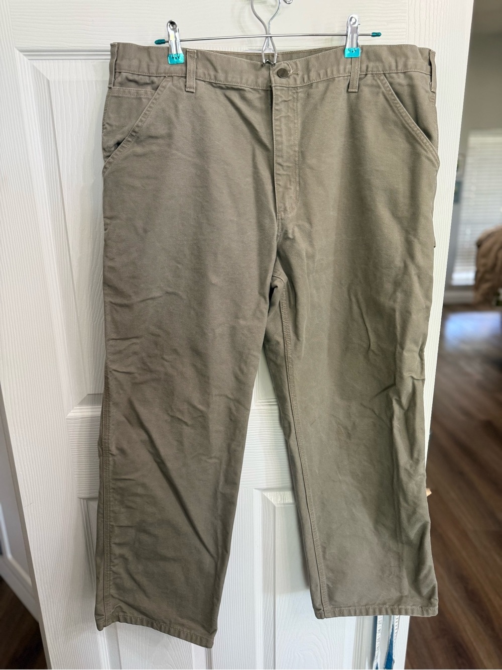 Carhartt B11 DES Duck Canvas Carpenter Work Pants 38x30 Tan Utility 38x29